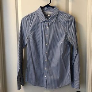 J. Crew Stretch Perfect Shirt in Classic Stripe